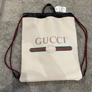 White leather Gucci backpack